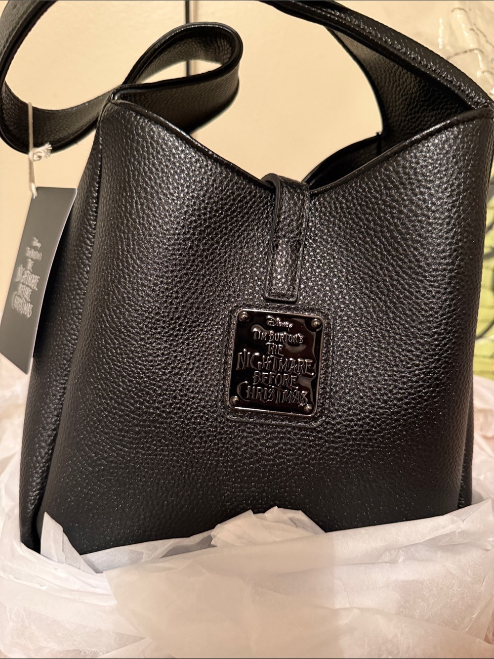 Loungefly Black Pebbled Nightmare Before Christmas Shoulder Bag